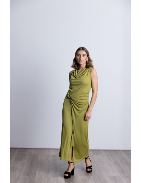 Vestido Sin Mangas y Drapeado Oliva BMB & Co.