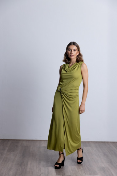 Vestido Sin Mangas y Drapeado Oliva BMB & Co.