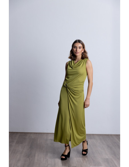 Vestido Sin Mangas y Drapeado Oliva BMB & Co.