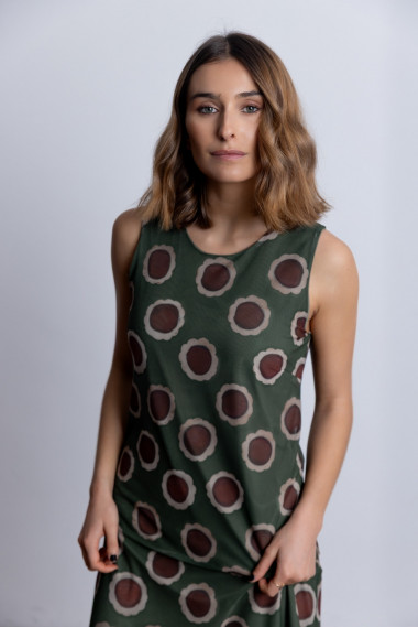 Vestido Midi Tul Estampado BMB & Co.