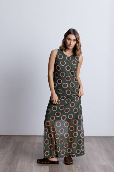 Vestido Midi Tul Estampado BMB & Co.