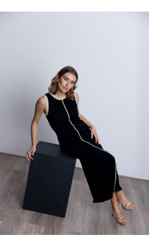 Vestido Negro Algodón Entallado BMB & Co.