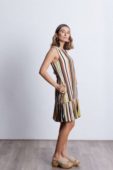 Vestido Corto Rayas Globo BMB & Co.