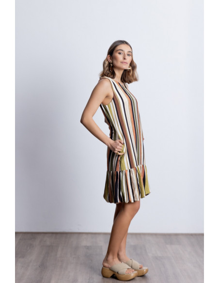 Vestido Corto Rayas Globo BMB & Co.