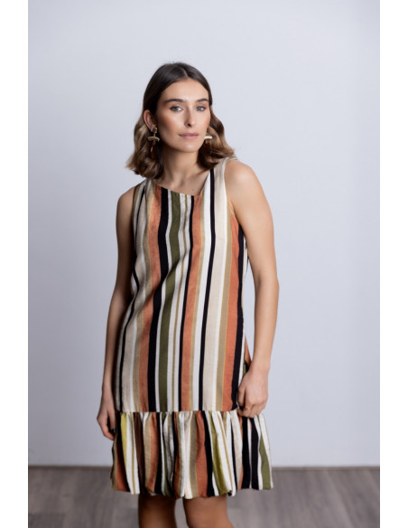 Vestido Corto Rayas Globo BMB & Co.