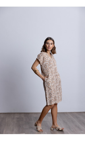 Vestido Corto Recto Algodón Animal Print BMB & Co.