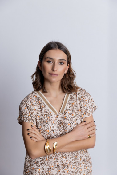 Vestido Corto Recto Algodón Animal Print BMB & Co.