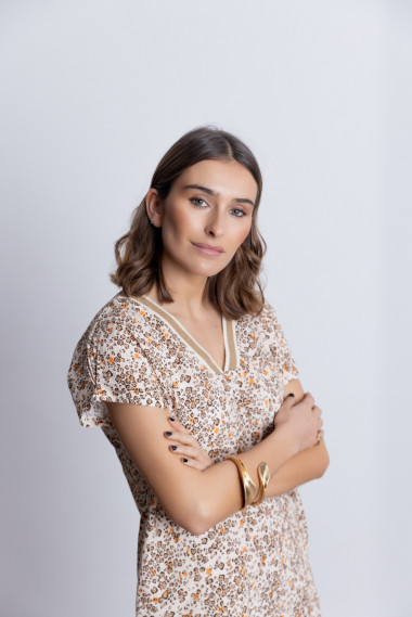 Vestido Corto Recto Algodón Animal Print BMB & Co.