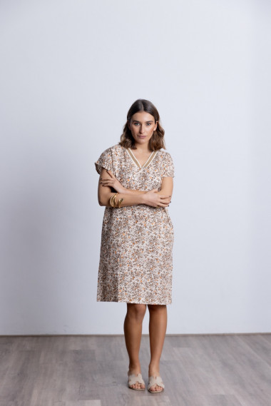 Vestido Corto Recto Algodón Animal Print BMB & Co.