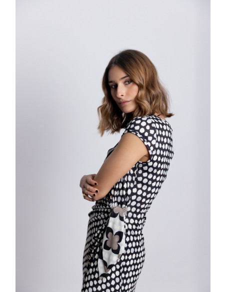 Vestido Midi Lunares Con Nudo BMB & Co.