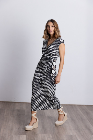 Vestido Midi Lunares Con Nudo BMB & Co.