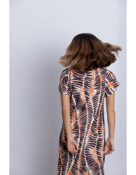 Vestido Midi Recto Estampado BMB & Co.