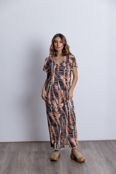 Vestido Midi Recto Estampado BMB & Co.