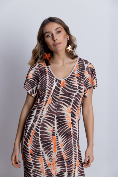 Vestido Midi Recto Estampado BMB & Co.