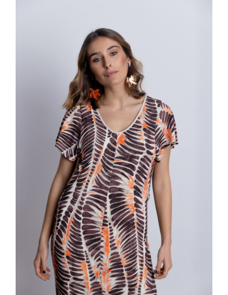 Vestido Midi Recto Estampado BMB & Co.