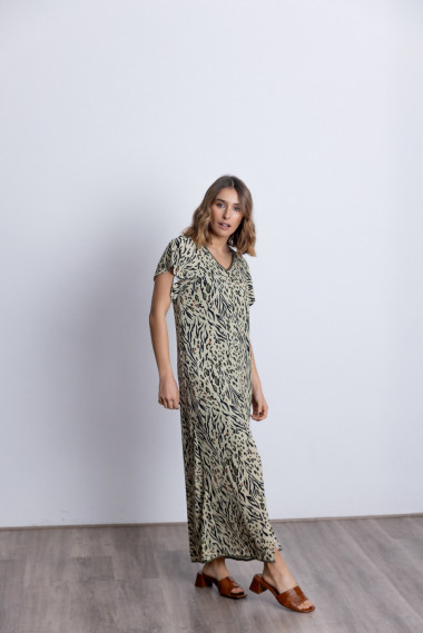 Vestido Recto Midi Animal Print BMB & Co.