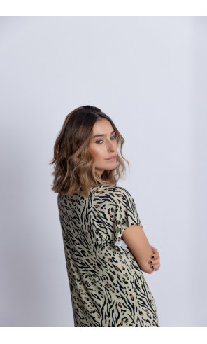 Vestido Recto Midi Animal Print BMB & Co.