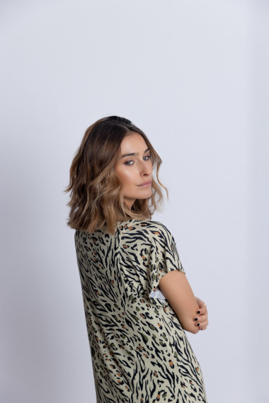 Vestido Recto Midi Animal Print BMB & Co.