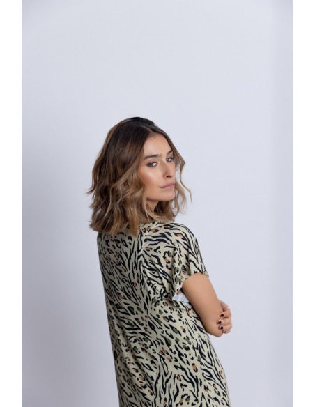 Vestido Recto Midi Animal Print BMB & Co.