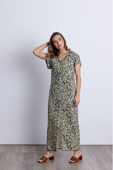 Vestido Recto Midi Animal Print BMB & Co.