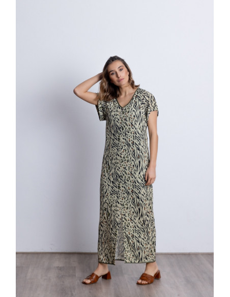 Vestido Recto Midi Animal Print BMB & Co.