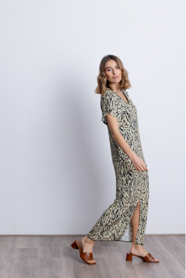 Vestido Recto Midi Animal Print BMB & Co.