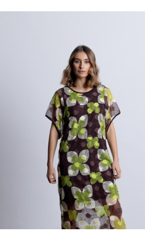 Vestido Midi Crochet Estampado BMB & Co.