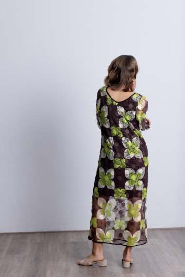 Vestido Midi Crochet Estampado BMB & Co.