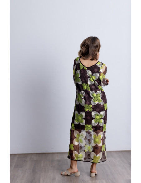 Vestido Midi Crochet Estampado BMB & Co.