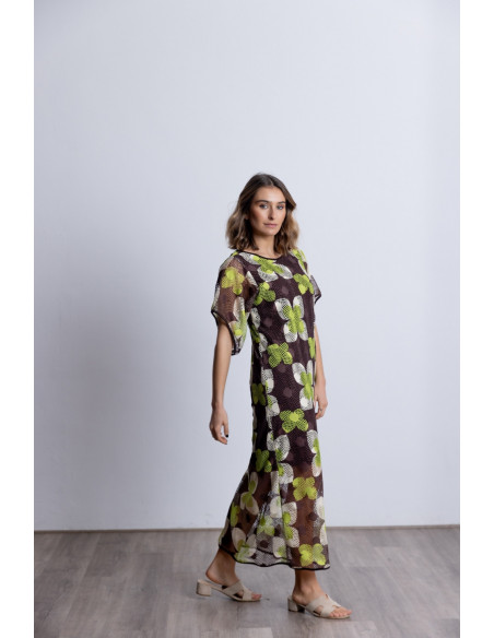 Vestido Midi Crochet Estampado BMB & Co.