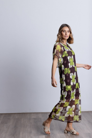 Vestido Midi Crochet Estampado BMB & Co.