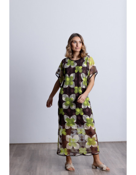 Vestido Midi Crochet Estampado BMB & Co.