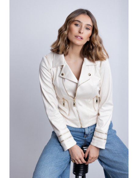 Cazadora Entallada Hielo Con Cremalleras BMB & Co.