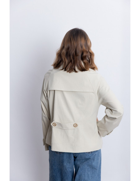 Trench Corta Cruzada Beige BMB & Co.