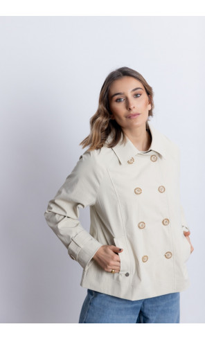 Trench Corta Cruzada Beige BMB & Co.