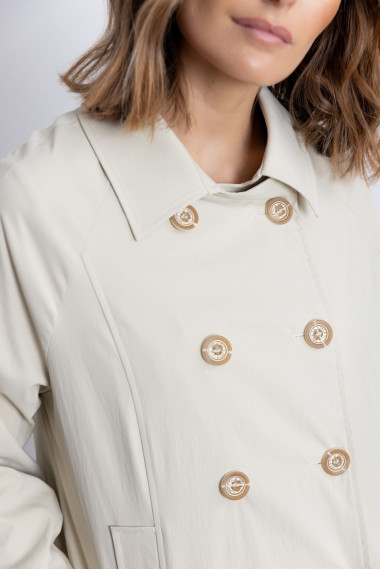 Trench Corta Cruzada Beige BMB & Co.