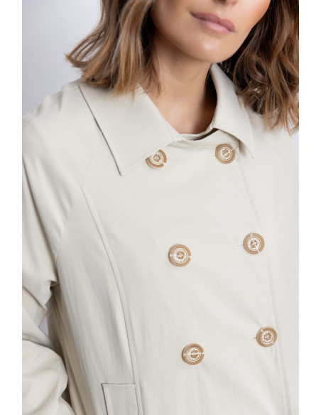 Trench Corta Cruzada Beige BMB & Co.