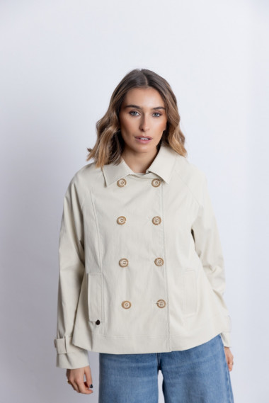 Trench Corta Cruzada Beige BMB & Co.