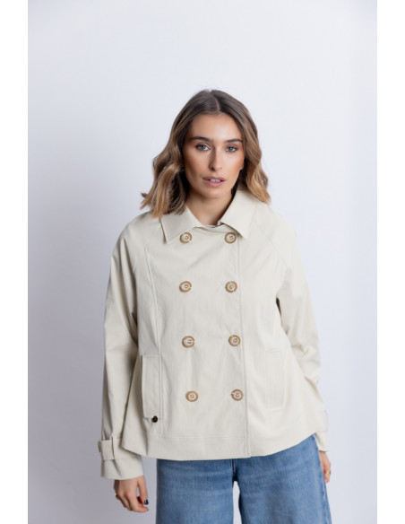 Trench Corta Cruzada Beige BMB & Co.