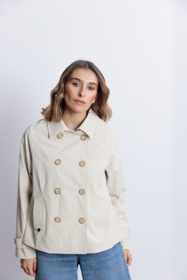 Trench Corta Cruzada Beige BMB & Co.