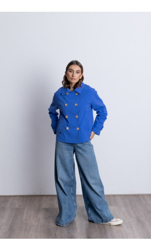 Trench Corta Cruzada Azul BMB & Co.