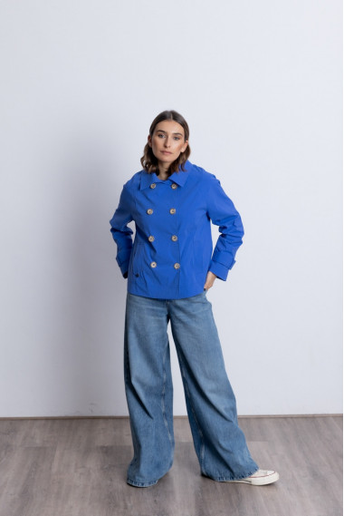 Trench Corta Cruzada Azul BMB & Co.