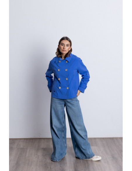 Trench Corta Cruzada Azul BMB & Co.