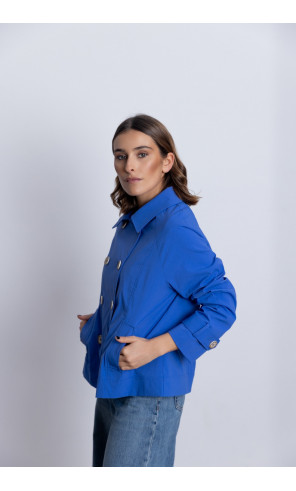 Trench Corta Cruzada Azul BMB & Co.