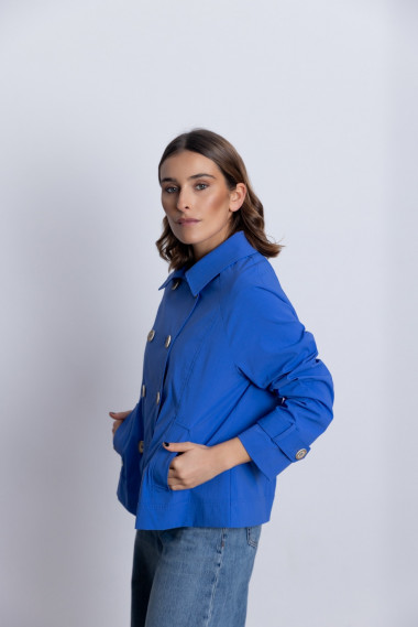 Trench Corta Cruzada Azul BMB & Co.