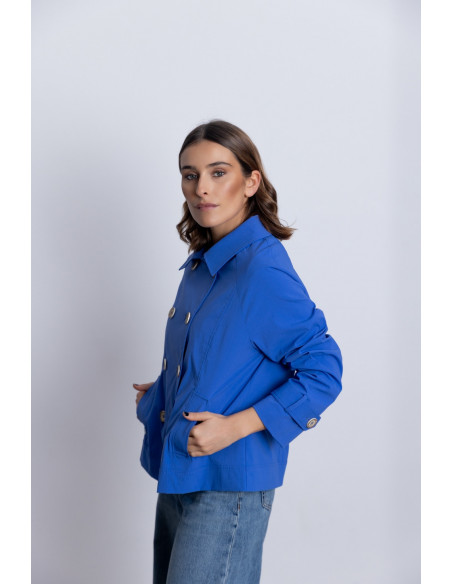 Trench Corta Cruzada Azul BMB & Co.