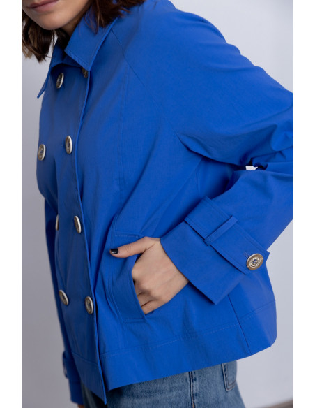 Trench Corta Cruzada Azul BMB & Co.