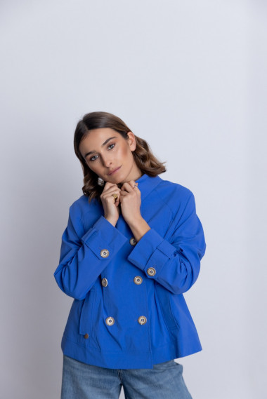 Trench Corta Cruzada Azul BMB & Co.