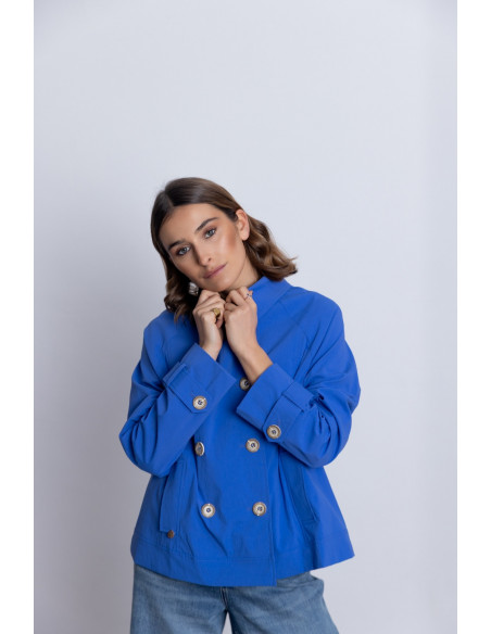 Trench Corta Cruzada Azul BMB & Co.