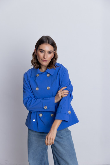 Trench Corta Cruzada Azul BMB & Co.